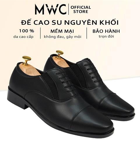  Giày Mọi Nam MWC 6743 - Giày Tây Nam Da Đen, Mũi Bo Tròn Sang Trọng, Lịch Lãm, Chuẩn Men Cho Đàn Ông Hiện Đại.
