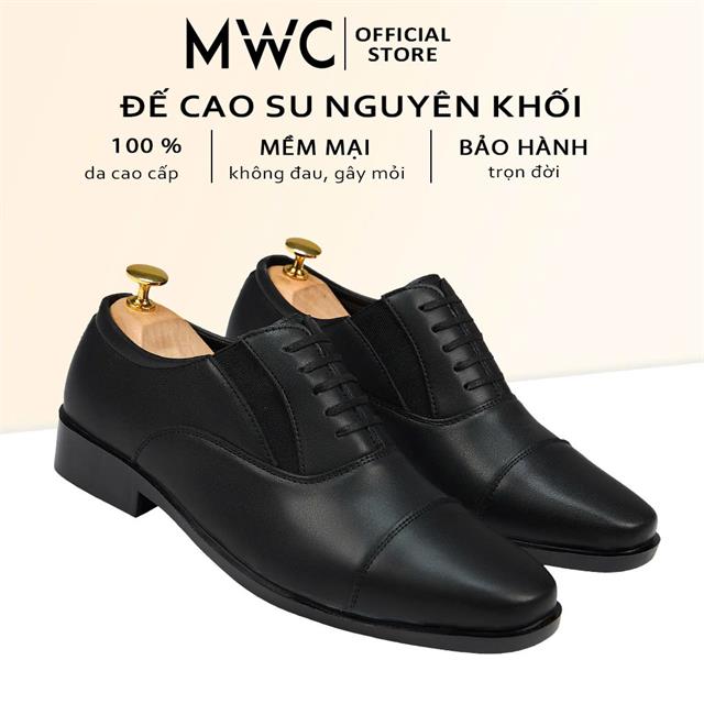  Giày Mọi Nam MWC 6743 - Giày Tây Nam Da Đen, Mũi Bo Tròn Sang Trọng, Lịch Lãm, Chuẩn Men Cho Đàn Ông Hiện Đại.