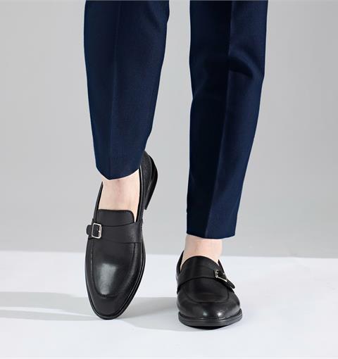 Giày Mọi Nam MWC 6729 - Giày Tây Nam Kiểu Monk Strap, Mũi Bo Tròn Phối Quai Da Có Khoá Kim Loại Tinh Tế, Sang Trọng.