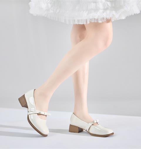 Giày Cao Gót MWC G279 - Giày Búp Bê Gót Vuông, Mũi Vuông Tròn Phối Quai Ngang Kết Nơ Nhỏ Xinh, Thanh Lịch, Thời Trang.