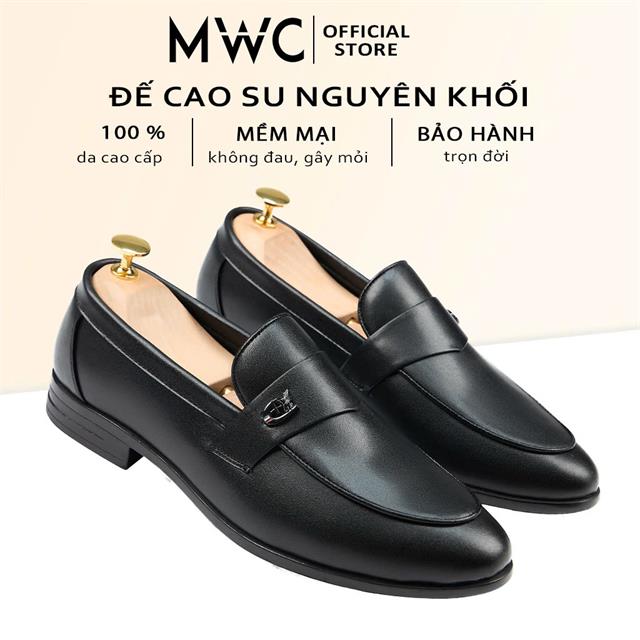 Giày Mọi Nam MWC 6726 - Giày Tây Nam Kiểu Monk Strap, Mũi Nhọn Phối Quai Da Có Khoá Kim Loại Tinh Tế, Sang Trọng.