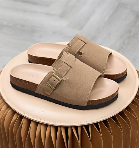 Dép Nam MWC 9212 - Dép Nam Da Lộn Cao Cấp, Quai Ngang Bản To Phối Khoá Kim Loại Cổ Điển Sang Chảnh Cực Cuốn Hút.