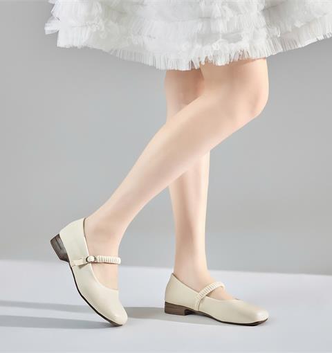  Giày Cao Gót MWC G286 - Giày Búp Bê Mũi Vuông Phối Quai Mảnh Khoá Cài Thanh Lịch Đi Làm, Đi Chơi, Nữ Tính, Thời Trang.