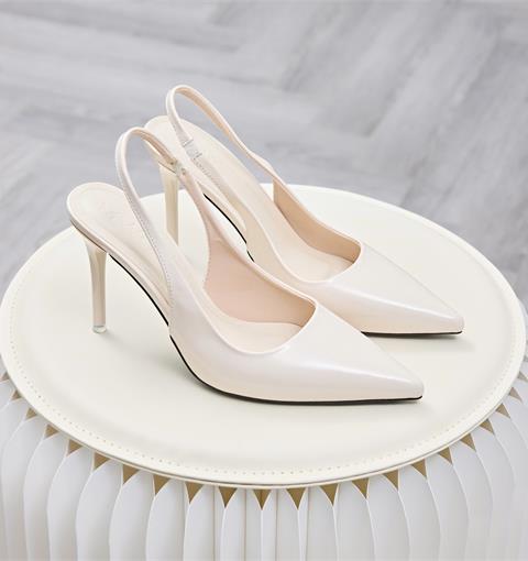 Giày Cao Gót MWC G305 - Giày Slingback Cao 8cm, Mũi Nhọn Trơn Bóng, Mềm Mại, Nữ Tính Cuốn Hút Mọi Ánh Nhìn.