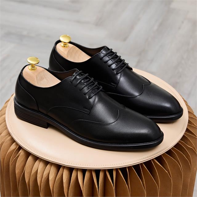 Giày Mọi Nam MWC 6752 - Giày Tây Nam Da Đen, Mũi Bo Tròn Phối Dây Thắt Thanh Lịch, Sang Trọng, Đẳng Cấp Của Phái Mạnh.