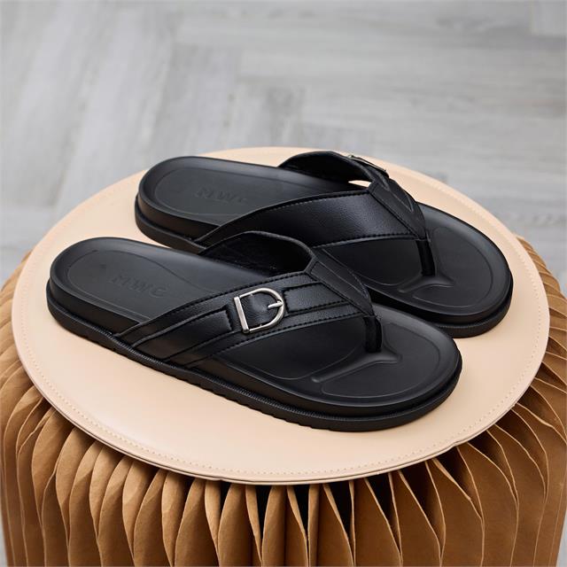 Dép Nam MWC 9227 - Dép Nam Quai Da Kẹp Phối Khoá Kim Loại Sang Trọng, Nam Tính, Bền Đẹp, Thời Trang.