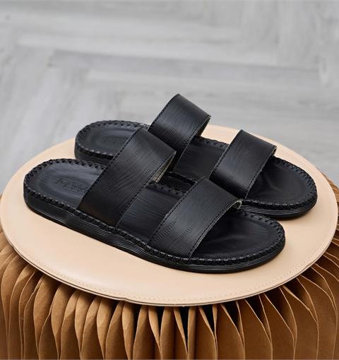 Dép Nam MWC 9234 - Dép Da Nam Hai Quai Ngang Nam Tính, Thanh Lịch, Thời Trang.