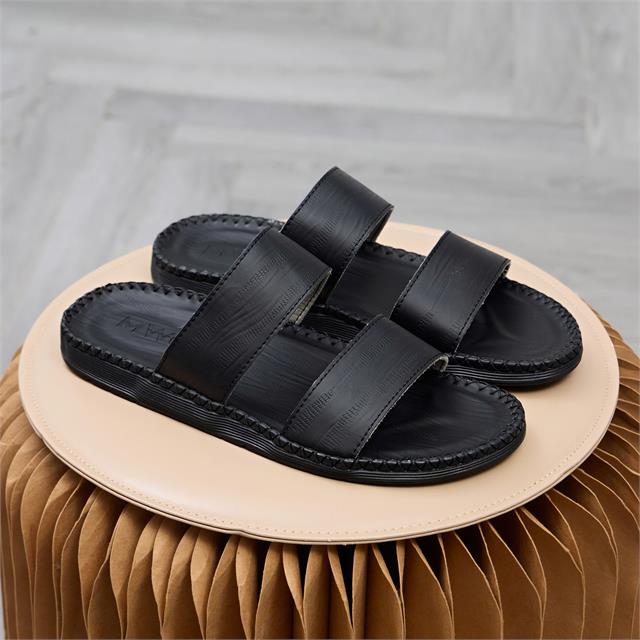 Dép Nam MWC 9234 - Dép Da Nam Hai Quai Ngang Nam Tính, Thanh Lịch, Thời Trang.