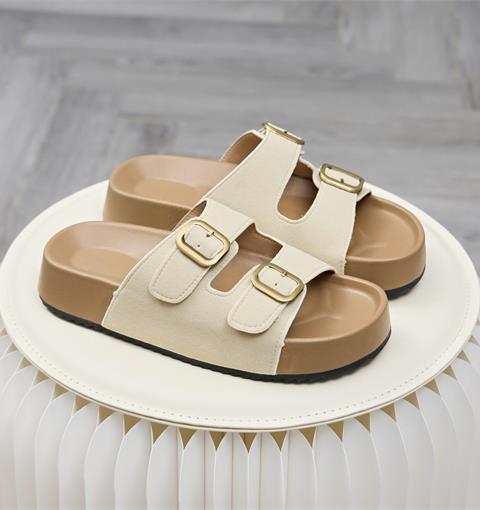 Dép Nữ MWC 8660 - Dép Nữ Quai Ngang Bản To Phối Khoá Kim Loại, Cá Tính, Thoải Mái, Bền Đẹp.