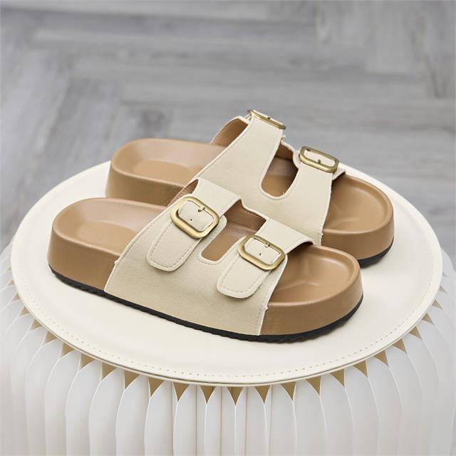 Dép Nữ MWC 8660 - Dép Nữ Quai Ngang Bản To Phối Khoá Kim Loại, Cá Tính, Thoải Mái, Bền Đẹp.