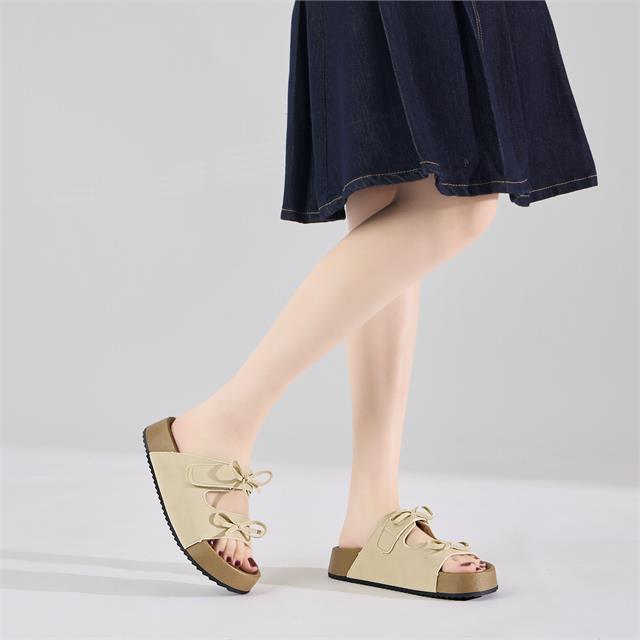  Dép Nữ MWC 8661 - Dép Nữ Hai Quai Ngang Bản Phối Nơ Nhỏ Xinh, Nữ Tính, Thoải Mái, Thời Trang.