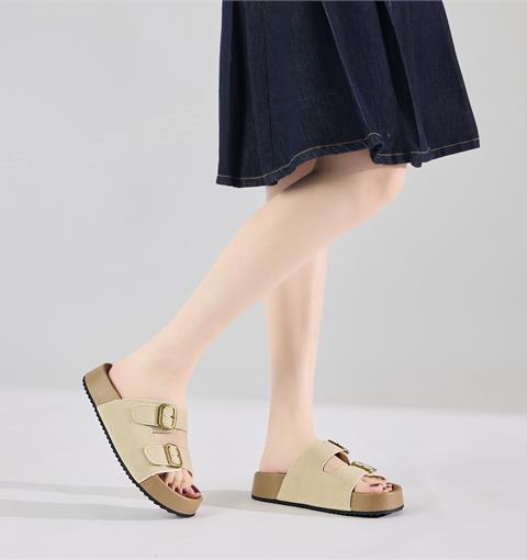 Dép Nữ MWC 8660 - Dép Nữ Hai Quai Ngang Bản To Phối Khoá Kim Loại, Cá Tính, Thoải Mái, Bền Đẹp.