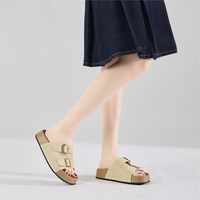 Dép Nữ MWC 8660 - Dép Nữ Hai Quai Ngang Bản To Phối Khoá Kim Loại, Cá Tính, Thoải Mái, Bền Đẹp.