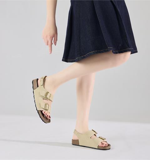 Sandal Nữ MWC E212 - Sandal Nữ Hai Quai Ngang Bản Phối Khoá Kim Loại Vàng Đồng Cá Tính, Bền Đẹp.