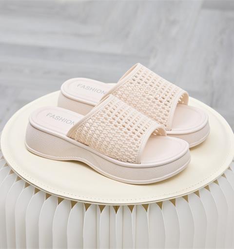  Dép Nữ MWC 8670 - Dép Đế Xuồng 5cm, Quai Bản To Đan Lưới Thời Trang, Êm Nhẹ, Tôn Dáng.