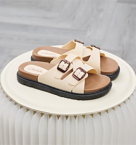 Dép Nữ MWC 8668 - Dép Nữ Quai Ngang Basic Phối Khoá Cài Kim Loại Nhẹ Êm, Dễ Mang.