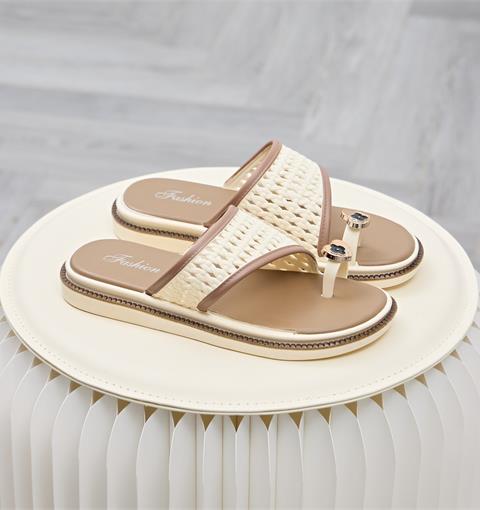 Dép Nữ MWC 8674 - Dép Nữ Quai Đan Phối Khuyên Hoa Xỏ Ngón Xinh Xắn, Thanh Lịch, Thời Trang.