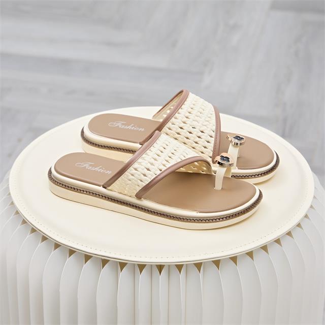 Dép Nữ MWC 8674 - Dép Nữ Quai Đan Phối Khuyên Hoa Xỏ Ngón Xinh Xắn, Thanh Lịch, Thời Trang.