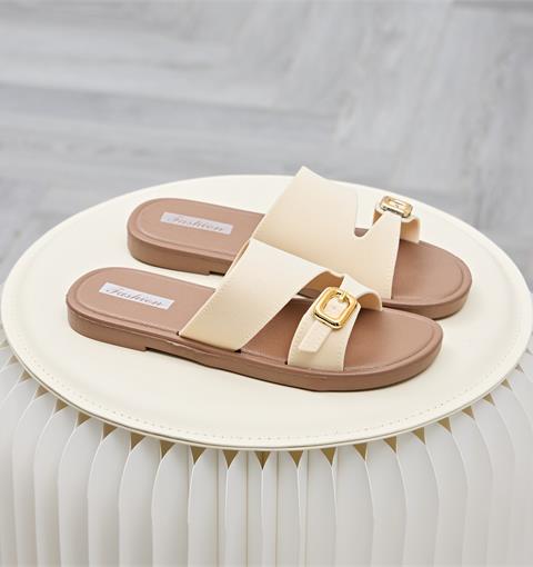 Dép Nữ MWC 8676 - Dép Nữ Quai Ngang Bản To Phối Khoá Kim Loại, Cá Tính, Thoải Mái, Bền Đẹp.