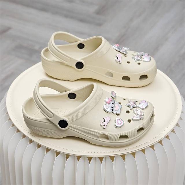 Dép Nữ MWC 8699 - Dép Sandal Eva Nữ Gắn Sticker Sao, Tim, Gấu Bướm Mạ Bạc Dễ Thương, Hottrend.