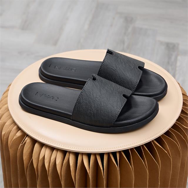 Dép Nam MWC 9255 - Dép Nam Da Vân Cao Cấp, Quai Ngang Bản To Êm Mềm, Bền Đẹp, Nam Tính.