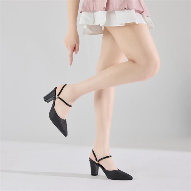 Giày Cao Gót MWC 3540 - Giày Cao Gót Kiểu Dáng Slingback, Giày Đế Vuông Cao 7 Phân Sang Chảnh, Thời Trang.