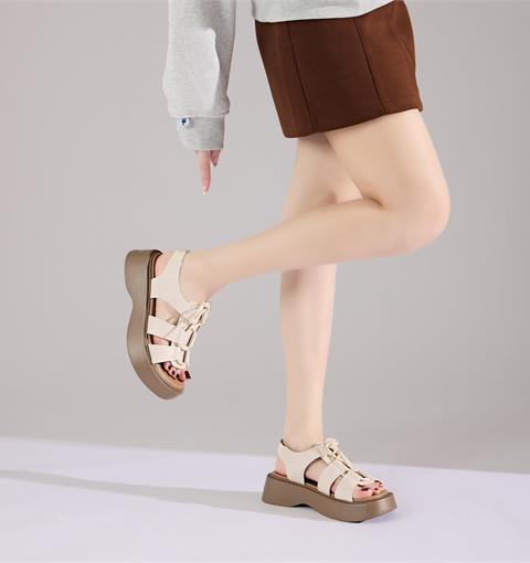 Giày Sandal Nữ MWC E127 - Sandal Chiến Binh Nữ, Đế Xuồng, Quai Đan Song Song Buộc Xoắn Nơ Chắc Chắn, Cá Tính, Thời Trang.