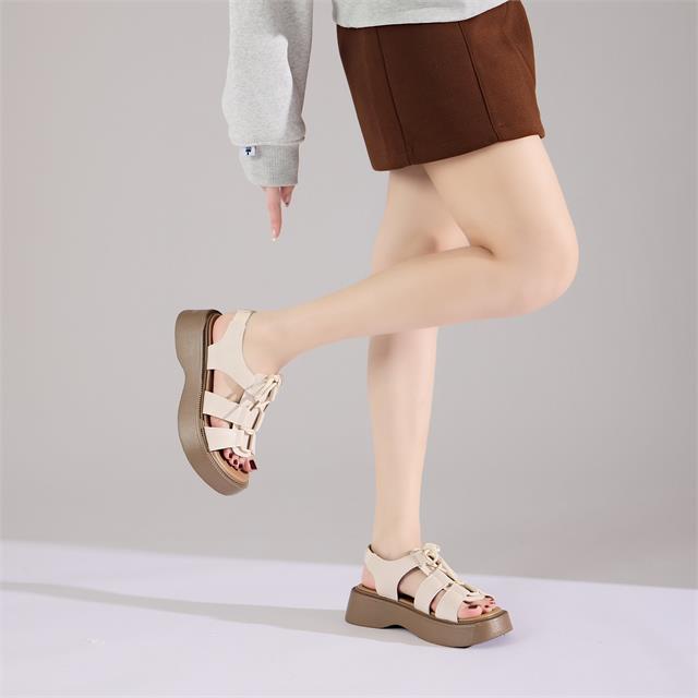Giày Sandal Nữ MWC E127 - Sandal Chiến Binh Nữ, Đế Xuồng, Quai Đan Song Song Buộc Xoắn Nơ Chắc Chắn, Cá Tính, Thời Trang.