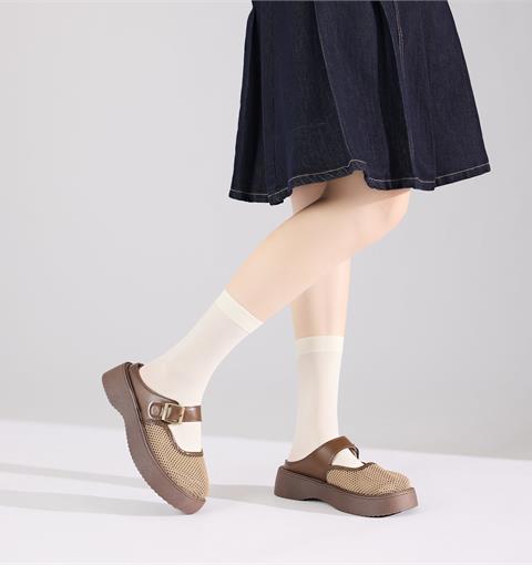 Dép Nữ MWC 8637 - Dép Đế Bánh Mì 5P, Bít Mũi Phối Lưới Dệt Cao Cấp, Thoáng Khí, Nữ Tính, Thời Trang.