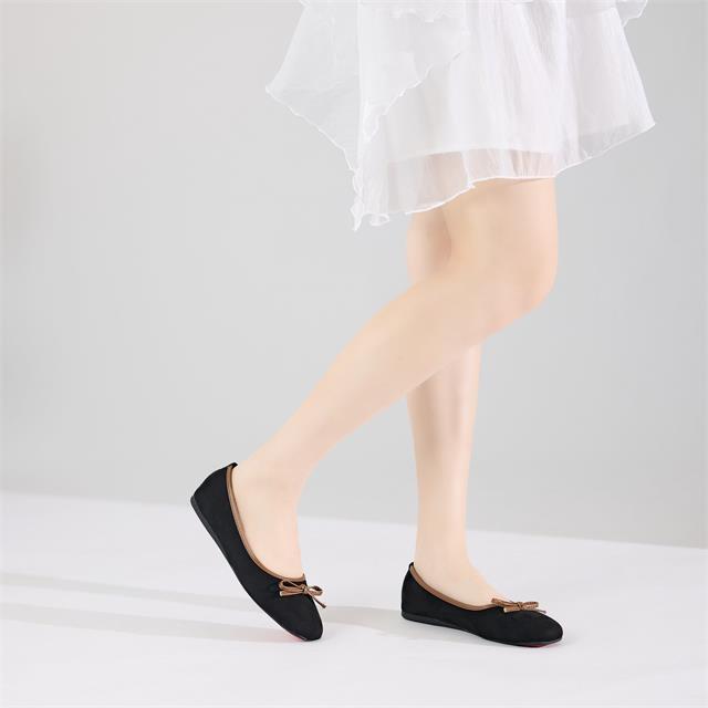 Giày Búp Bê MWC 2355 - Giày Búp Bê Mary Jane Mũi Bo Tròn Phối Nơ Tinh Khôi, Ngọt Ngào, Nữ Tính, Thời Trang.