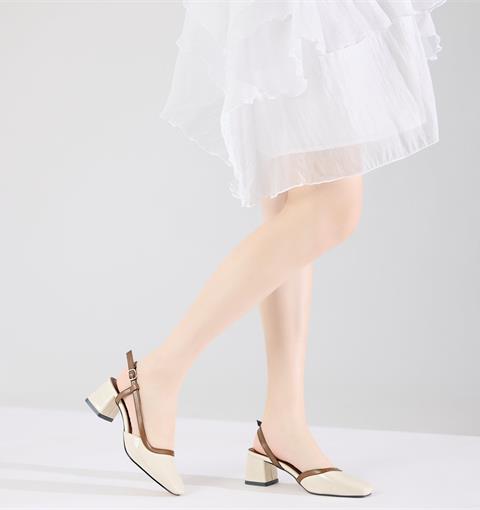 Giày Cao Gót MWC G352 - Giày Cao Gót 5P, Mũi Vuông Phối Quai Hậu Mảnh Ôm Chân, Thanh Lịch, Thời Trang.