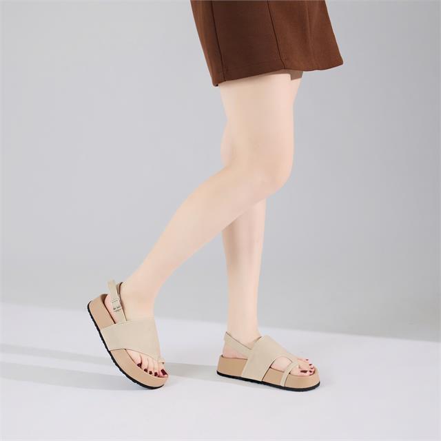 Giày Sandal Nữ MWC E220 - Sandal Nữ Quai Ngang Phối Xỏ Ngón Thanh Lịch, Cá Tính, Thời Trang.