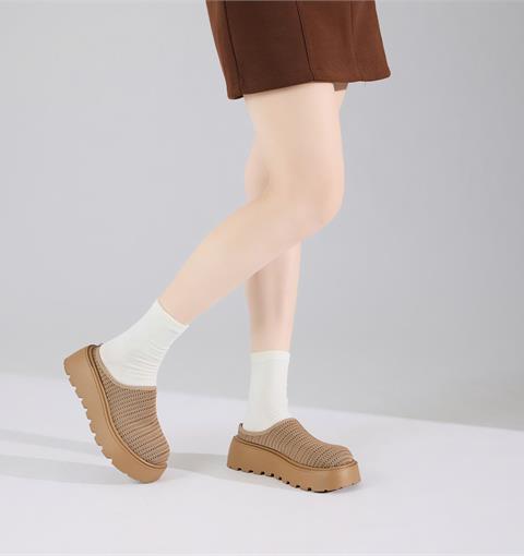 Dép Nữ MWC 8729 - Dép Sục Nữ Đế Bánh Mì Nhẹ, Dệt Lưới Thoáng Khí, Co Giãn, Êm Chân.