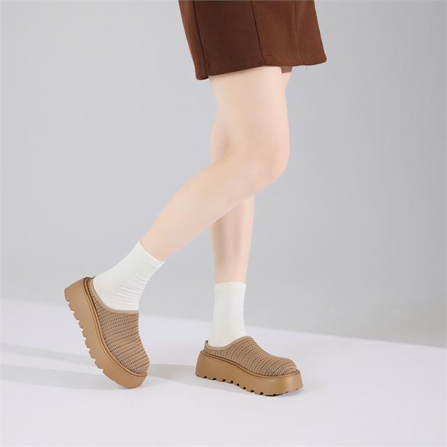 Dép Nữ MWC 8729 - Dép Sục Nữ Đế Bánh Mì Nhẹ, Dệt Lưới Thoáng Khí, Co Giãn, Êm Chân.