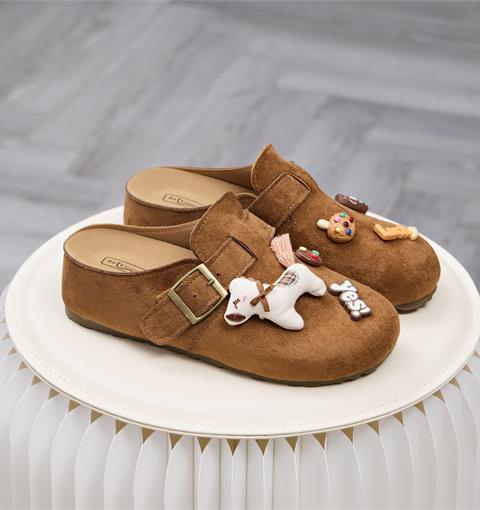 Dép Nữ MWC 8727 - Dép Sục Nữ Quai Ngang Bản Vừa Có Khoá kim Loại, Charm Thú Vải, Chữ Sinh Động.