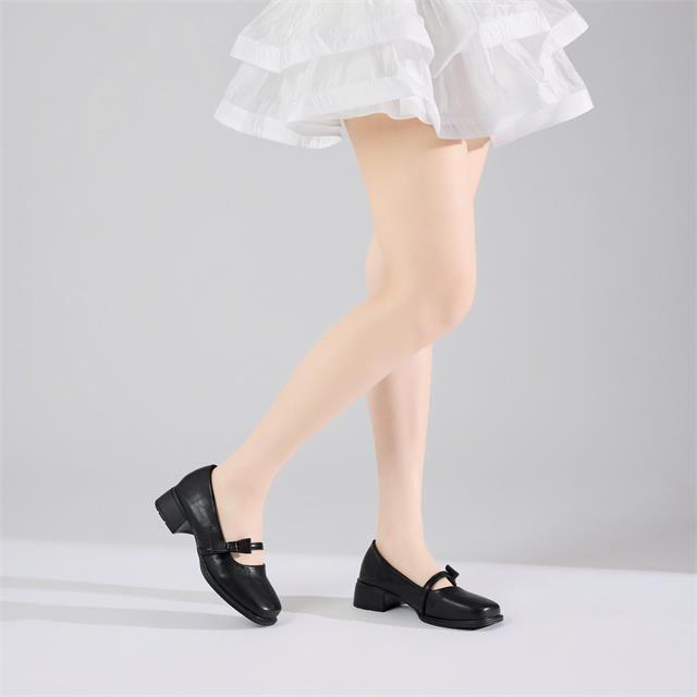 Giày Cao Gót MWC G366 - Búp Bê Thanh Lịch Nữ Phối Quai Ngang Mảnh Đính Nơ Nhỏ Xinh, Bền Đẹp.