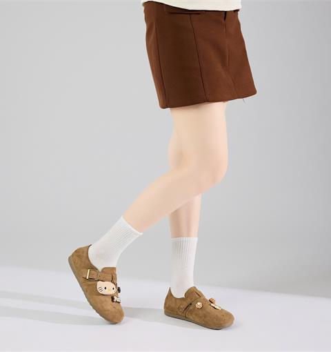 Giày Búp Bê MWC 2367 - Giày Búp Bê Da Lộn Đế Độn 4P, Quai Bản Ngang Có Khoá Kim Loại Bền Đẹp, Thời Trang.