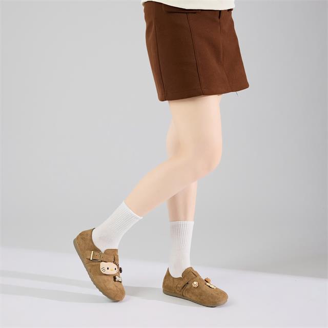 Giày Búp Bê MWC 2367 - Giày Búp Bê Da Lộn Đế Độn 4P, Quai Bản Ngang Có Khoá Kim Loại Bền Đẹp, Thời Trang.