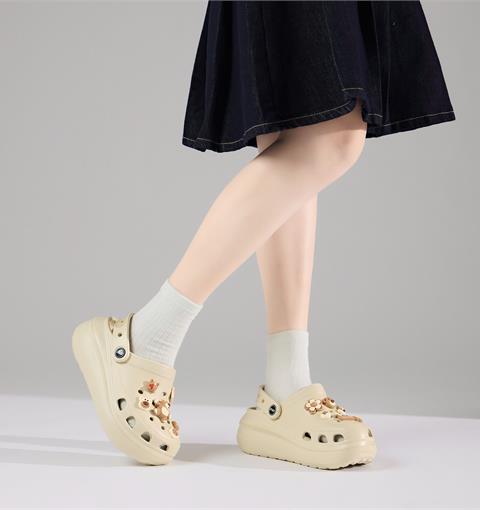 Dép Nữ MWC 8732 - Dép Sandal Eva Nữ Gắn Charm Gấu Hoa, Chữ Nổi Vui Nhộn, Xinh Xắn, Thời Trang.