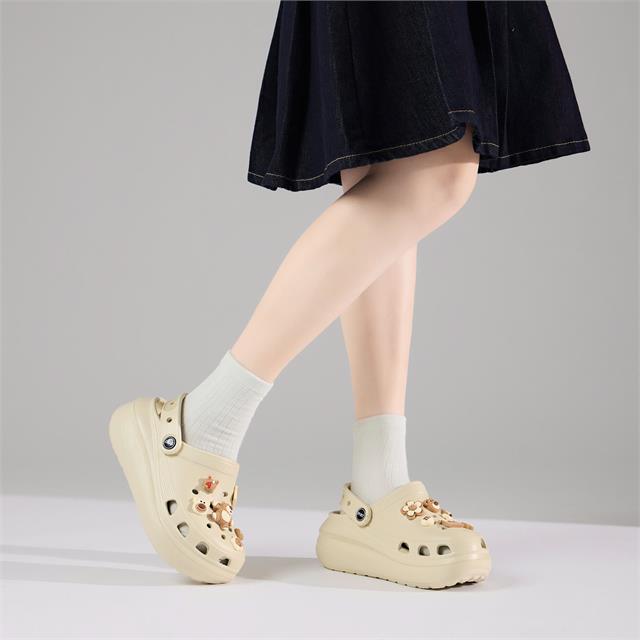 Dép Nữ MWC 8732 - Dép Sandal Eva Nữ Gắn Charm Gấu Hoa, Chữ Nổi Vui Nhộn, Xinh Xắn, Thời Trang.