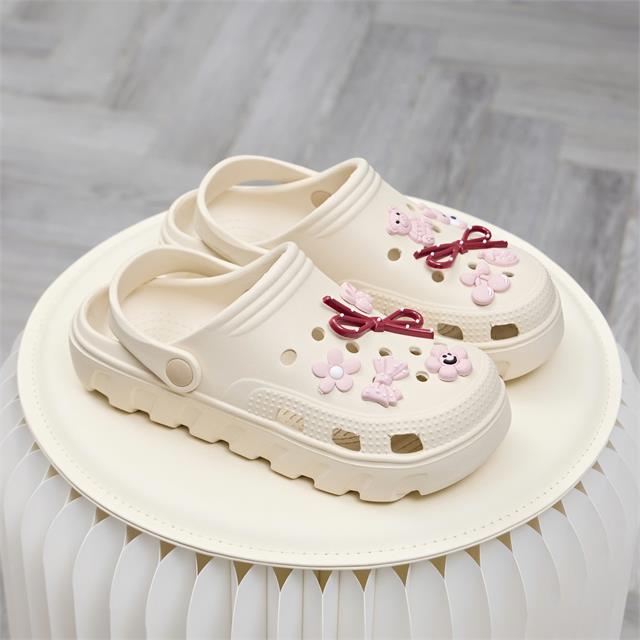Dép Nữ MWC 8741 - Dép Sandal Nữ Gắn Charm Gấu Hoa Nơ Dễ Thương, Êm Nhẹ, Bền Đẹp.