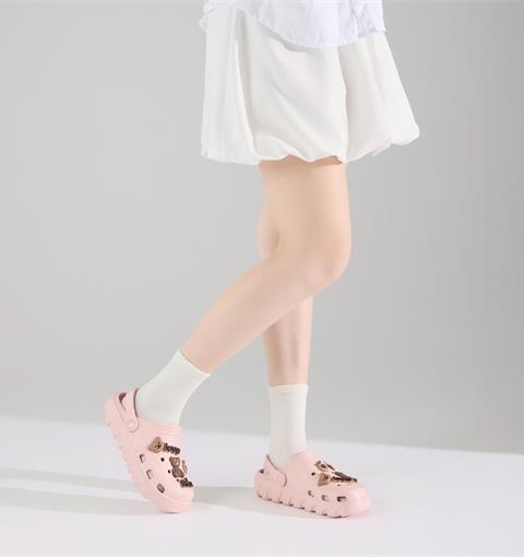 Dép Nữ MWC 8751 - Dép Sandal Đế Đúc Gắn Sticker Gấu Pear, Love, Nice Siêu Xinh, Trẻ Trung, Bền Đẹp.