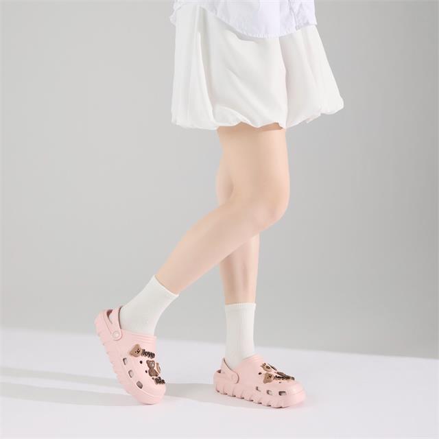 Dép Nữ MWC 8751 - Dép Sandal Đế Đúc Gắn Sticker Gấu Pear, Love, Nice Siêu Xinh, Trẻ Trung, Bền Đẹp.