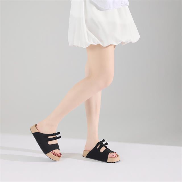 Dép Nữ MWC 8746 - Dép Nữ Hai Quai Ngang Bản To Phối Nơ Nhỏ Xinh, Thanh Lịch, Bền Đẹp.