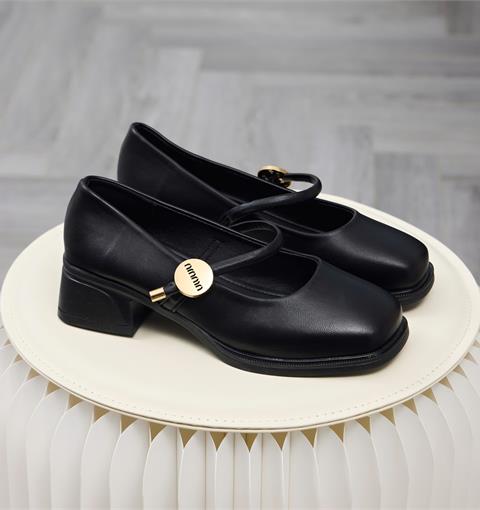 Giày Cao Gót MWC G372 - Giày Búp Bê Cao Gót Phối Quai Mảnh Đính Khóa Kim Loại Thanh Lịch, Nữ Tính, Thời Trang.