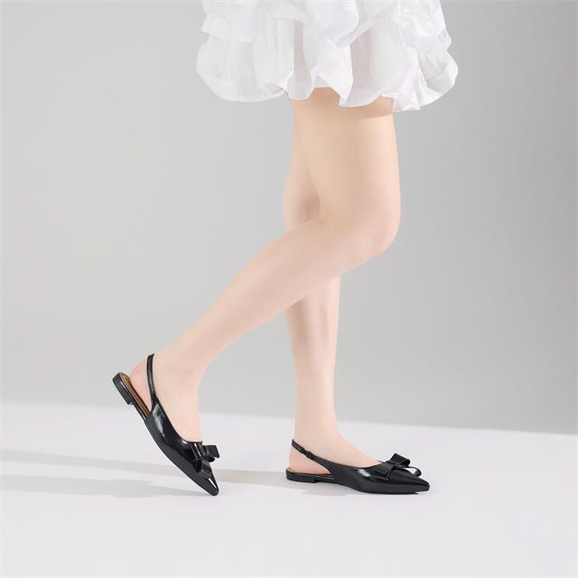Giày Cao Gót MWC G380 - Giày Cao Gót Slingback, Mũi Nhọn Phối Nơ Thanh Mảnh, Mềm Mại, Nữ Tính, Sang Trọng.