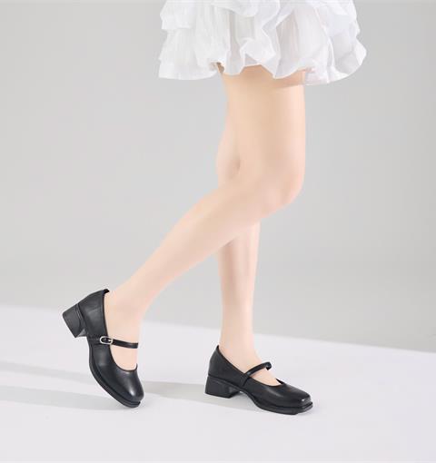 Giày Cao Gót MWC G374 - Giày Búp Bê Cao Gót Phối Quai Mảnh Đính Khóa Kim Loại Thanh Lịch, Nữ Tính, Sang Trọng.