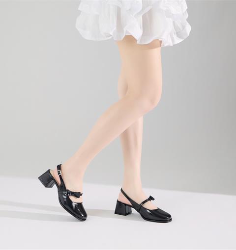 Giày Cao Gót MWC G378 - Giày Basic Đế Vuông 5P, Phối Quai NơThanh Lịch, Nữ Tính, Sang Trọng, Thời Trang.