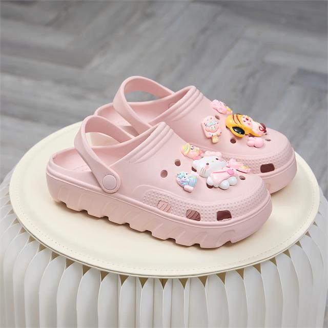 Dép Nữ MWC 8799 - Dép Sandal Eva Nữ Gắn Charm Mèo Xanh, Thỏ Hồng Xinh Xắn, Êm Nhẹ, Bền Đẹp.