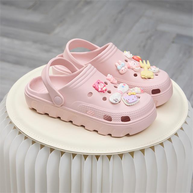 Dép Nữ MWC 8800 - Dép Sandal Eva Nữ Gắn Charm Mèo Nơ, Thỏ Hồng Xinh Xắn, Năng Động, Trẻ Trung.